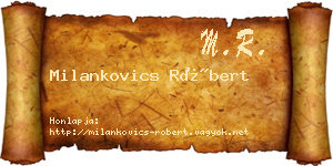 Milankovics Róbert névjegykártya